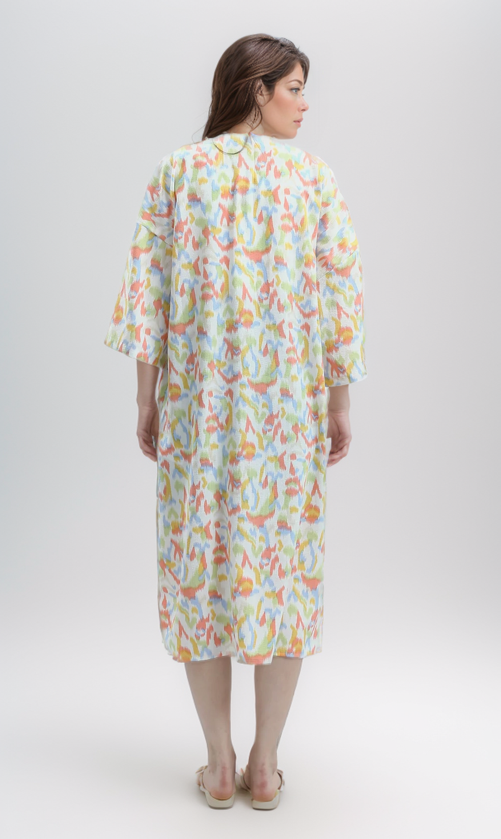 O193462 3/4 Sleeves Colorful Floral Summer Cardigan