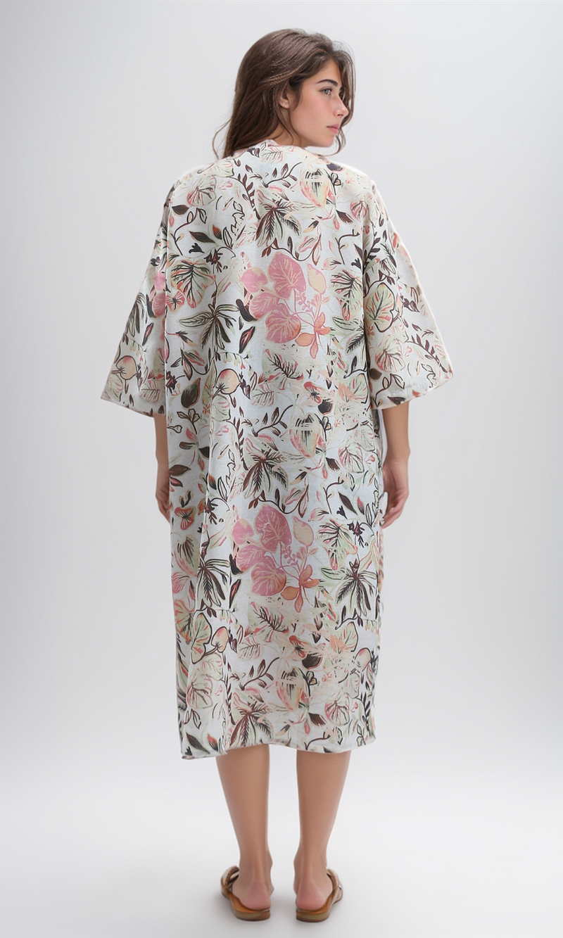 O193464 Trendy Pattern Slip On Multicolour Summer Kimono