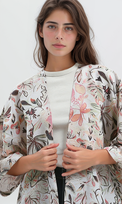 كيمونو صيفي متعدد الألوان بنمط عصري سهل الارتداء