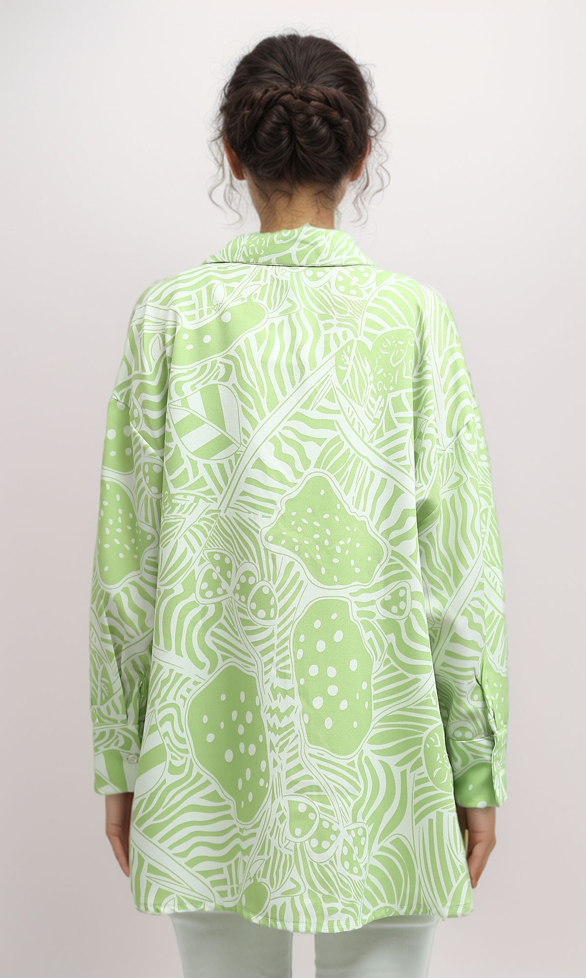 O193470 Summer Fashionable Long Sleeve Shirt - Light Green