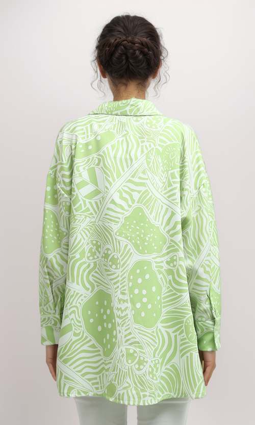 O193470 Summer Fashionable Long Sleeve Shirt - Light Green
