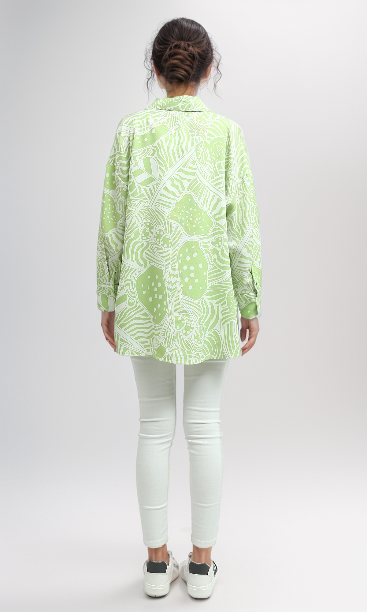 O193470 Summer Fashionable Long Sleeve Shirt - Light Green