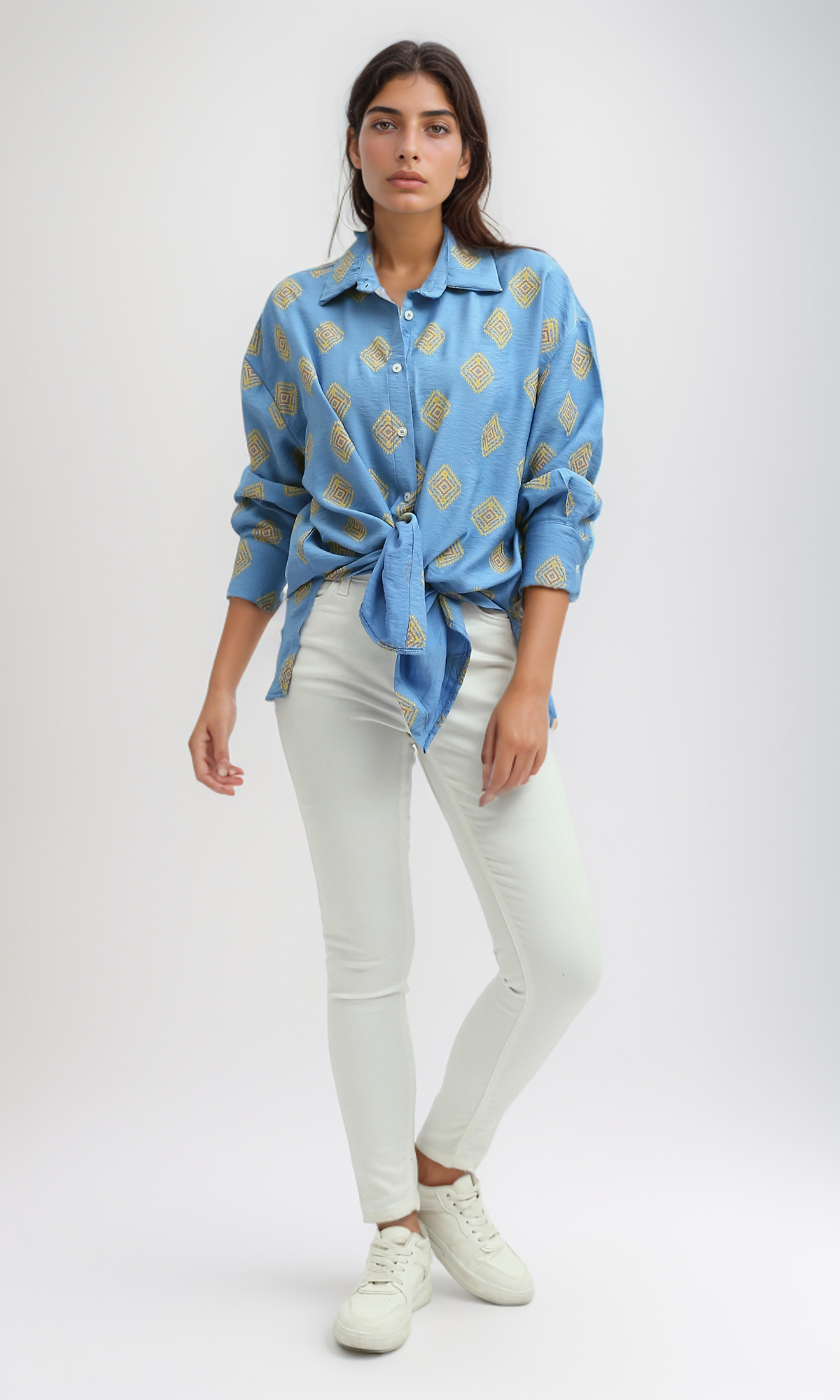 O193474 Long Sleeves Casual Full Cover Patterned Shirt