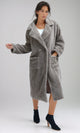 O194915 - Regular Fit Faux Fur Coat - Coffee