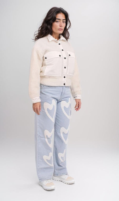 o194916-SHERPA BOMBER JACKET - WHITE