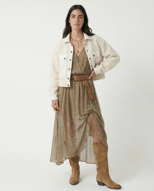 Ravin Women’s Two-Tone Sherpa Mixed-Media Jacket - Off White - o194916