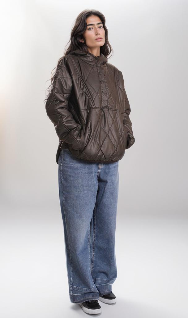 o194922-QUILTED PUFFER JACKET - BLACK