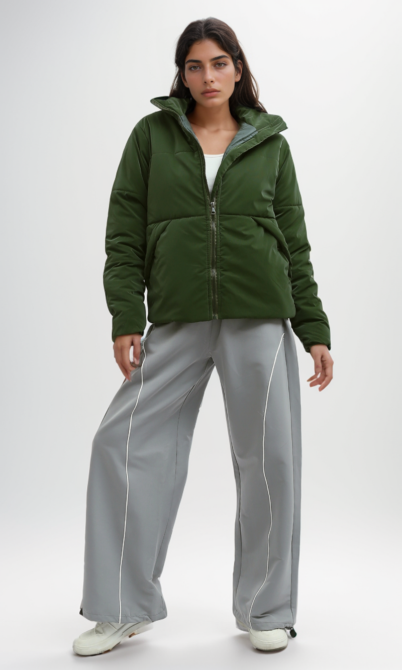 جاكيت بومبر شتوي بأكمام طويلة للنساء