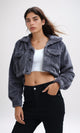O194944 - Regular Fit Faux Fur Coat - Dark Grey