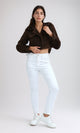 O194945 - Long Sleeves Faux Fur Brown Winter Jacket