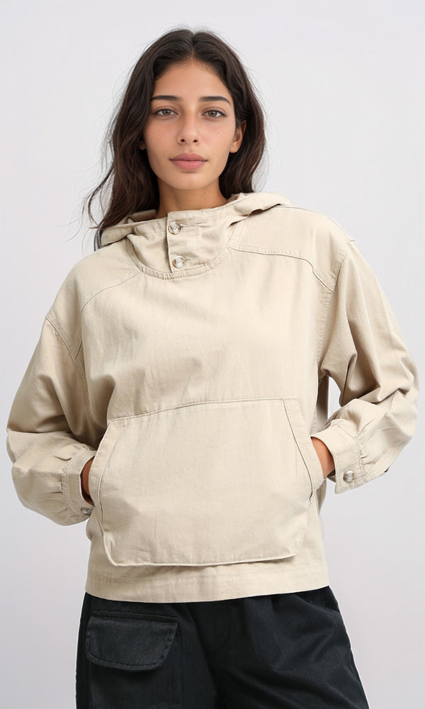 O194947 - Regular Fit Gabardine Jacket - Beige