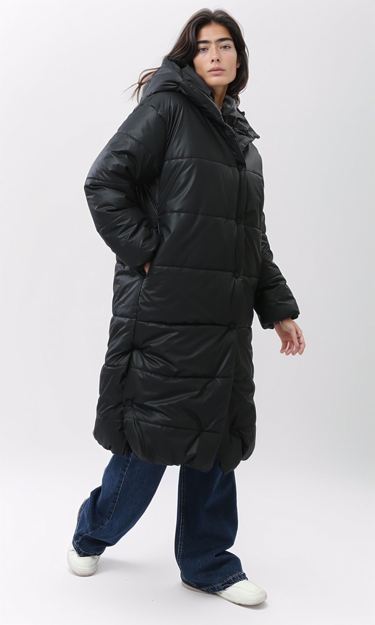 Women's Midnight Longline Quilted Puffer Coat - O194959