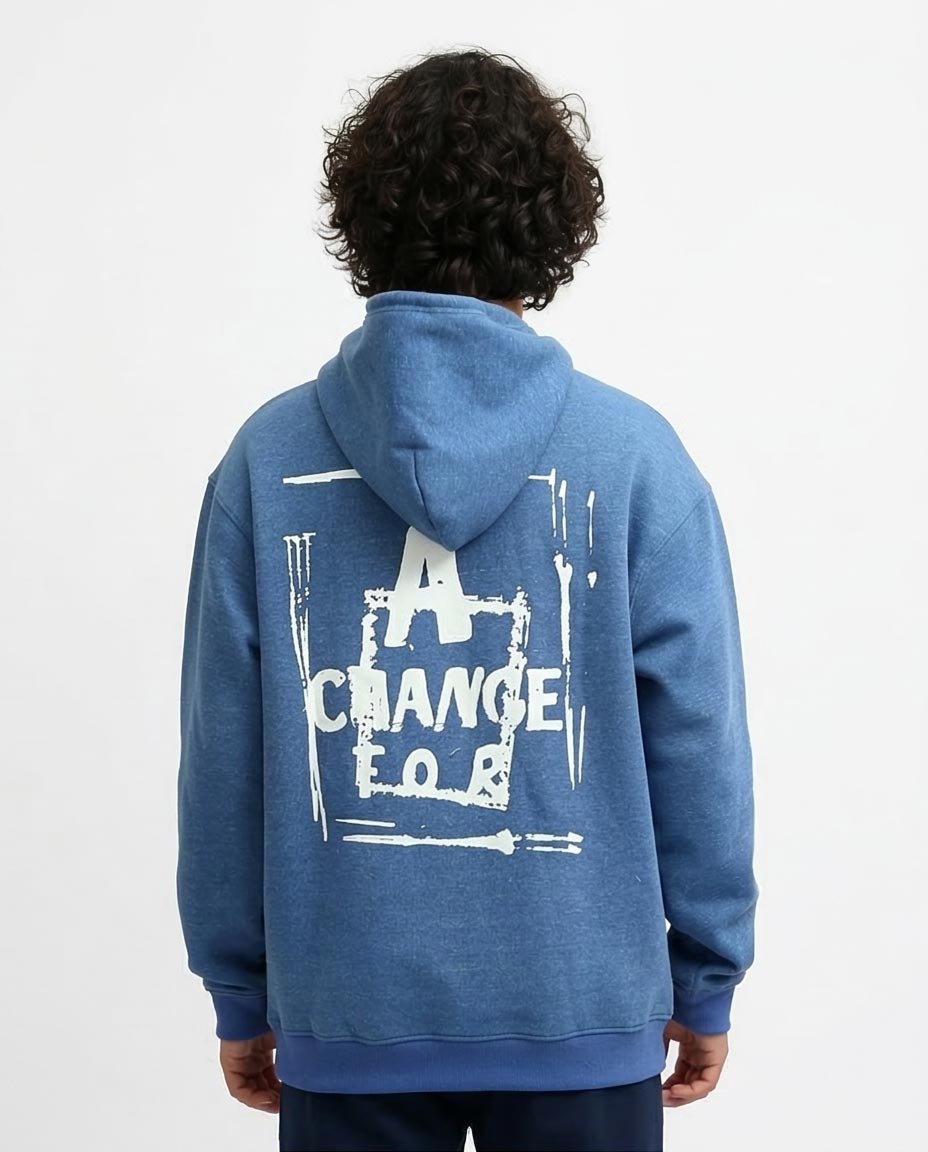 Ravin Men’s Mélange Hoodie – "A Change For" Graphic - o197301
