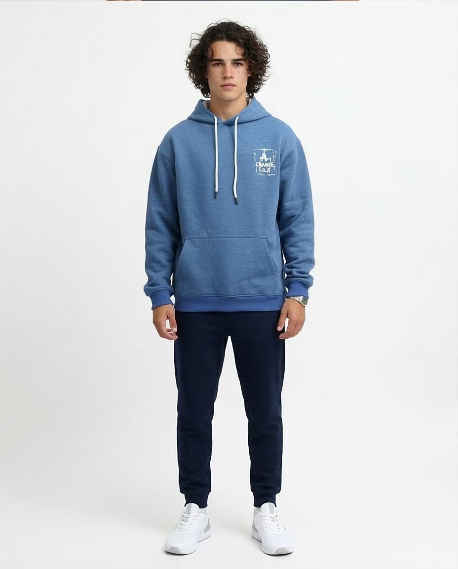 Ravin Men’s Mélange Hoodie – "A Change For" Graphic - o197301