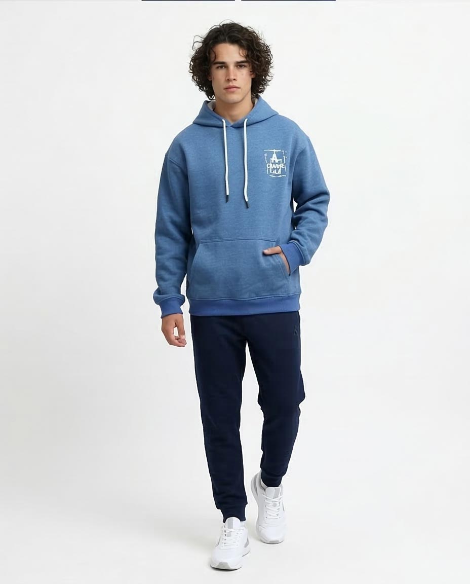 Ravin Men’s Mélange Hoodie – "A Change For" Graphic - o197301