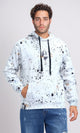 O197307 - Long Sleeves Winter Patterned Hoodie - Black & White