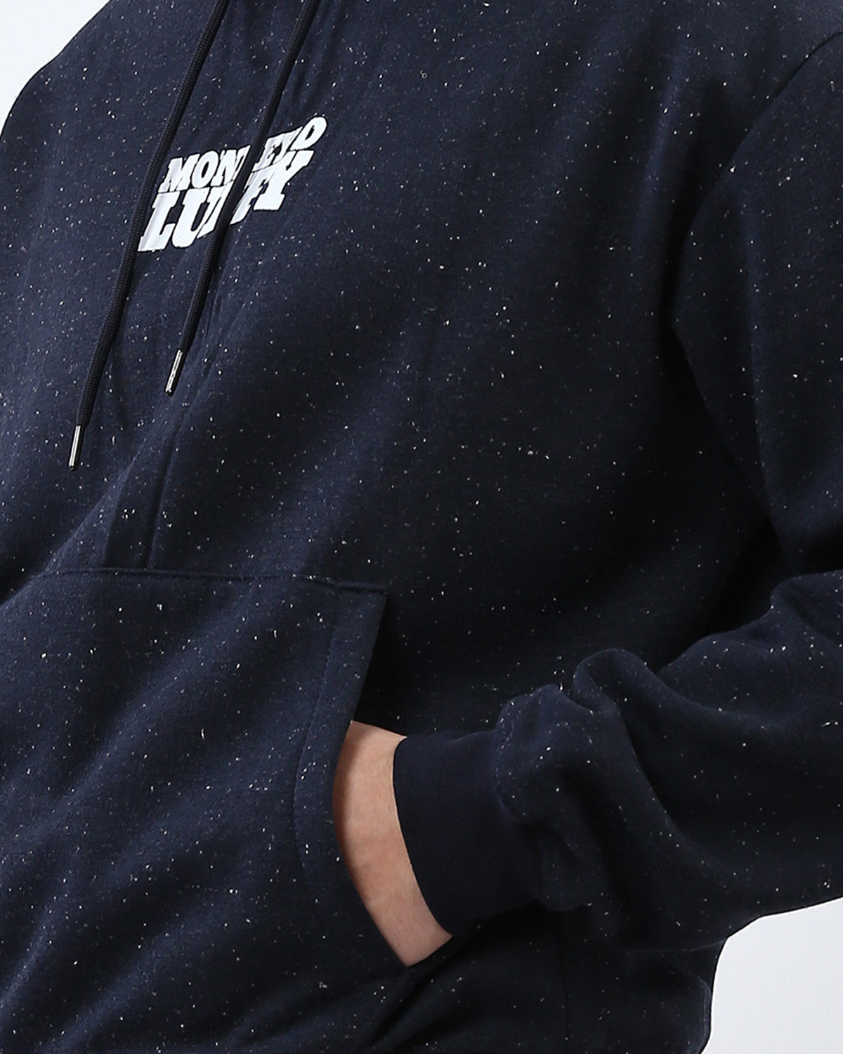 Ravin x One Piece: Men's Speckled Navy Luffy Graphic Hoodie - O197314