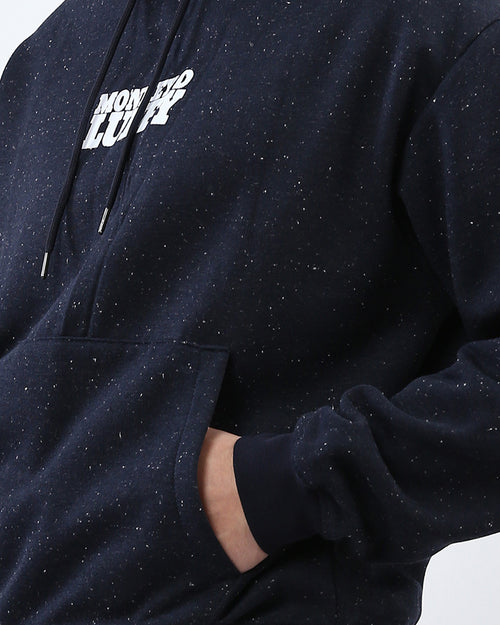 Ravin x One Piece: Men's Speckled Navy Luffy Graphic Hoodie - O197314