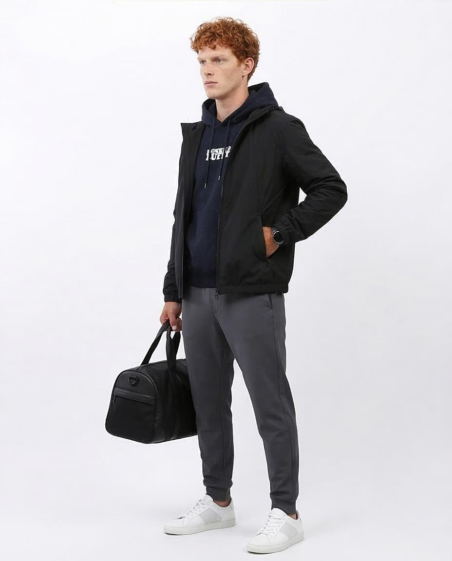 Ravin x One Piece: Men's Speckled Navy Luffy Graphic Hoodie - O197314