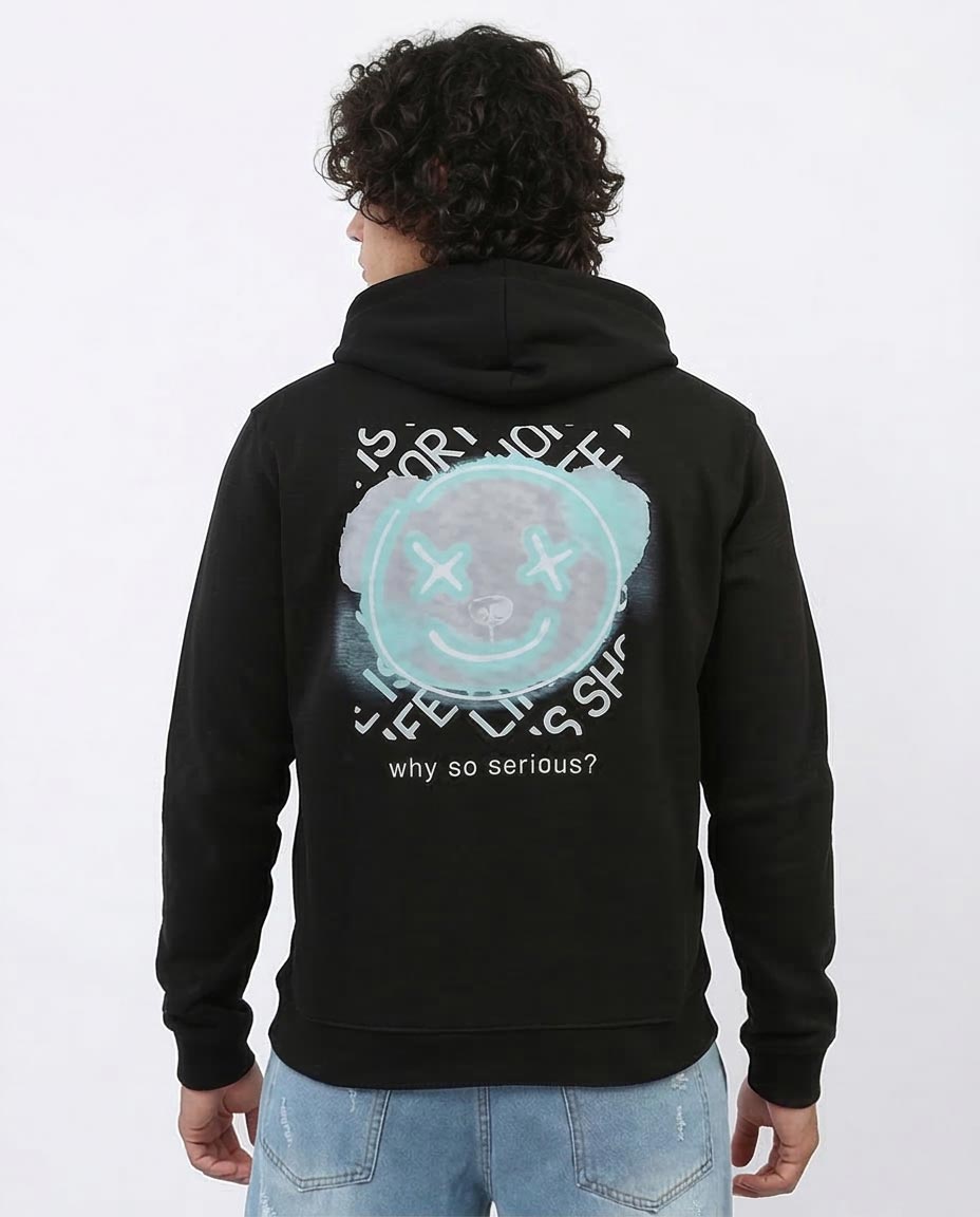 Ravin Men's "Why So Serious?" Graphic Hoodie – Black - O197331