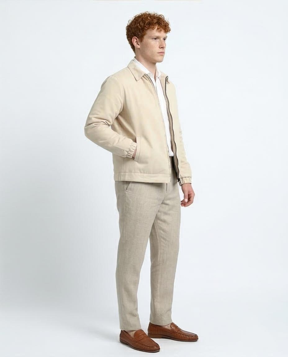 Ravin Men’s Sand Harrington Worker Jacket - Beige - O197477