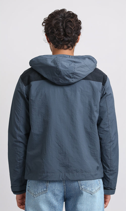 O197498 - Winter Puffer Jacket With Front Pockets - Dark Grey