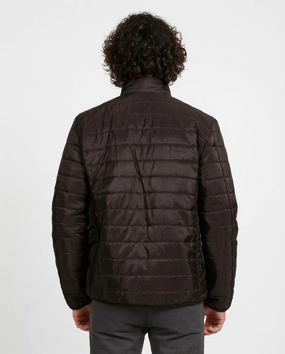 Ravin Men's Reversible Quilted Puffer Jacket - Dark Brown & Taupe - O197508