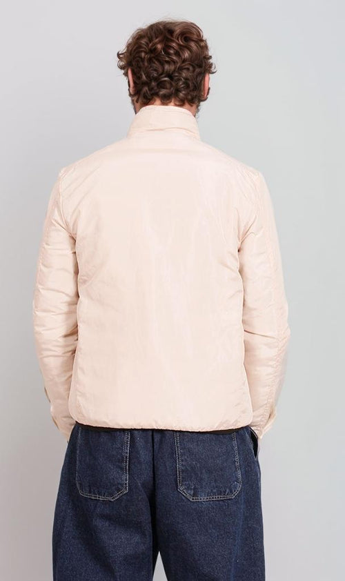 O197509-O197509 - Puffer Jacket with Faux Fur Collar - Olive