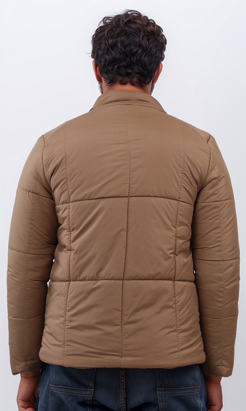 o197518 - Winter Puffer Jacket With Long Sleeves - Coffee