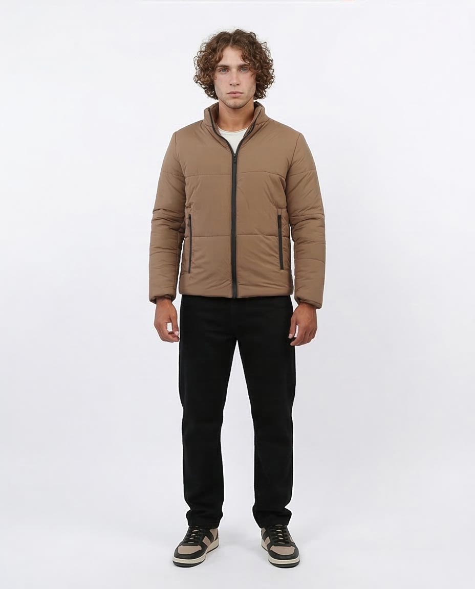 Ravin Men's Slim-Fit Quilted Puffer Jacket – Camel - o197518