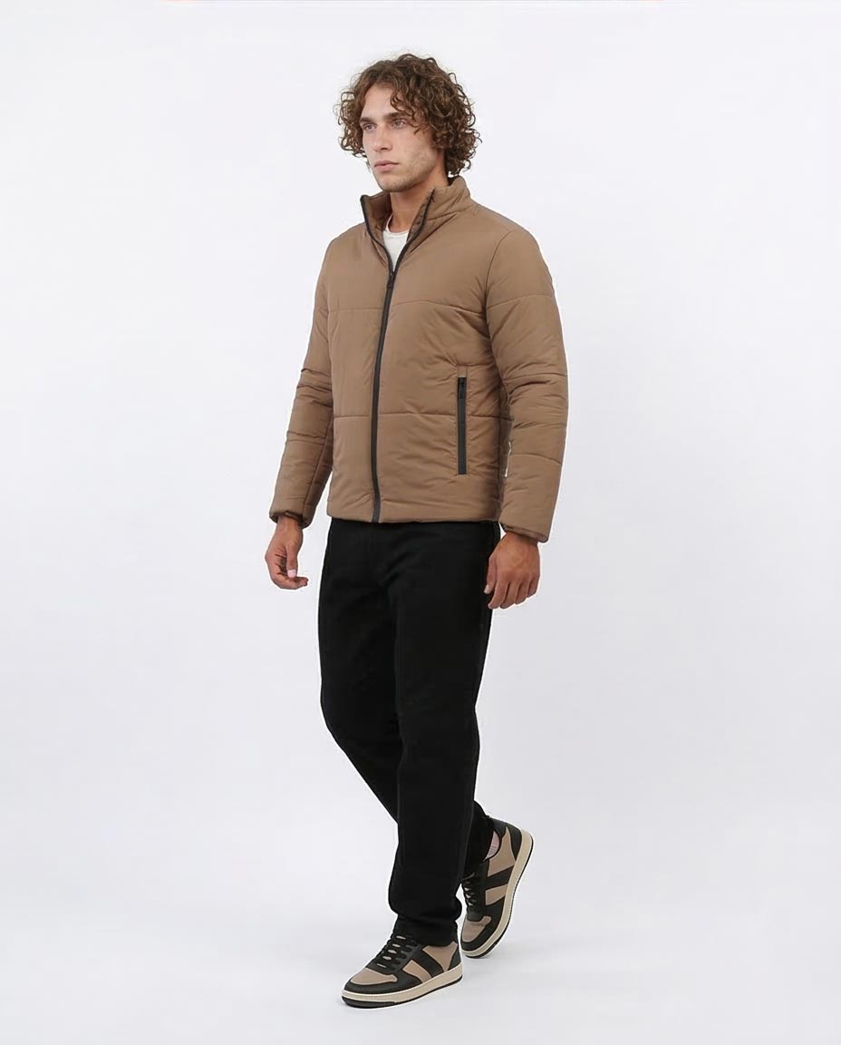 Ravin Men's Slim-Fit Quilted Puffer Jacket – Camel - o197518