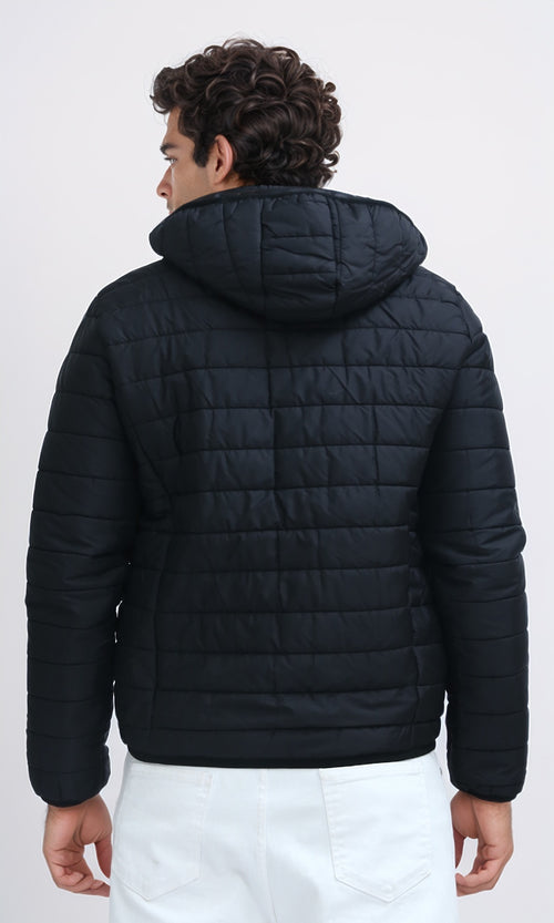 O197521 Winter Waterproof Casual Hooded Jacket - Black