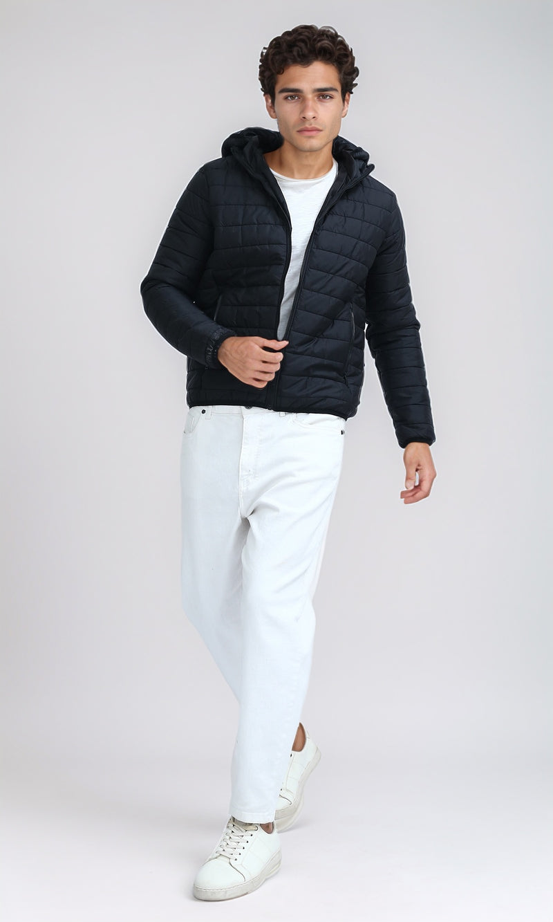 O197521 Winter Waterproof Casual Hooded Jacket - Black