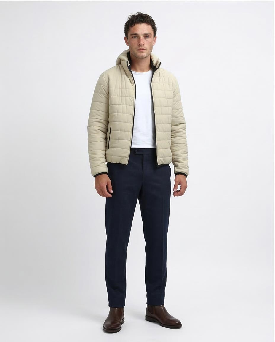 Ravin Men’s Lightweight Hooded Puffer Jacket – Sand Beige - o197522