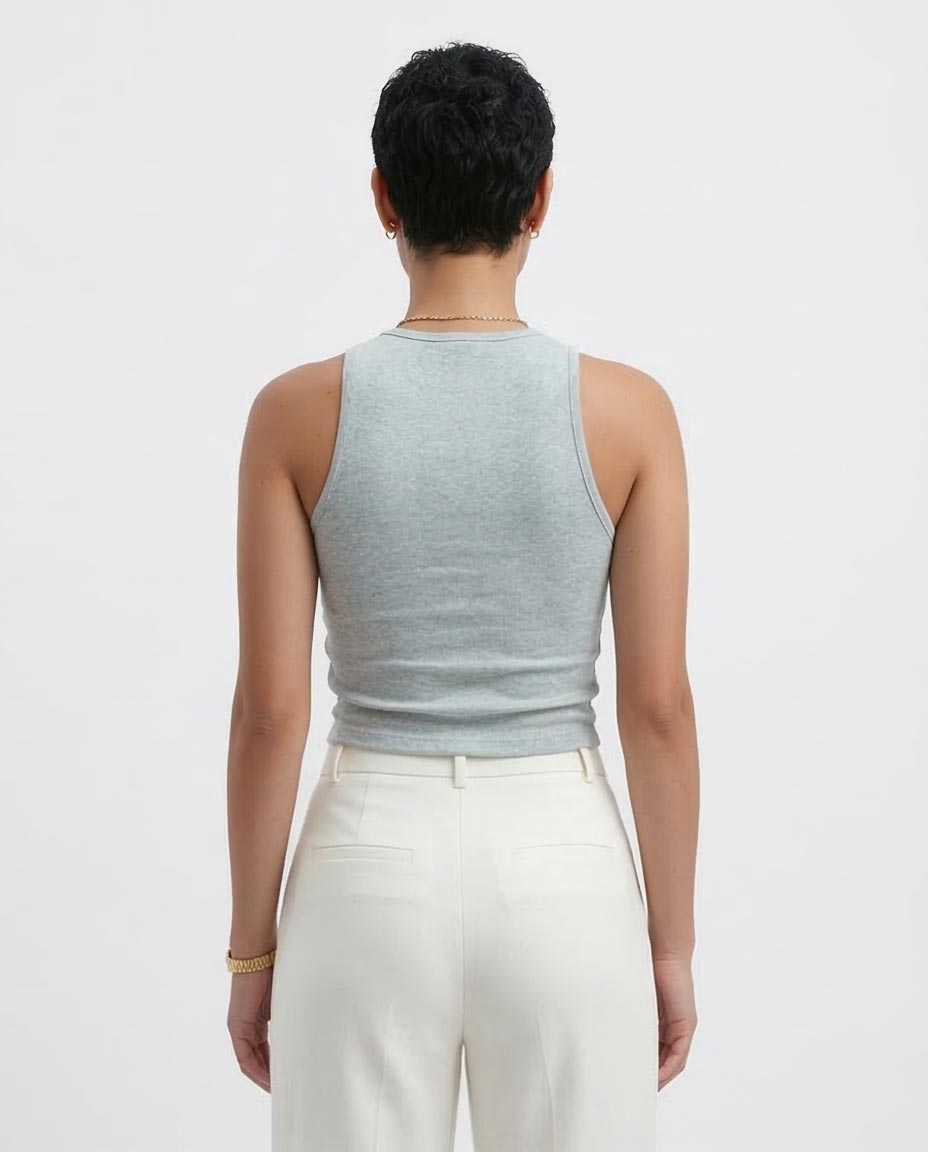 Ravin Women's Heathered Racerback Cropped Tank Top – Grey Marl - o197596