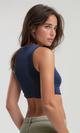 O197599 Sleeveless Regular Fit Navy Blue Tank Top