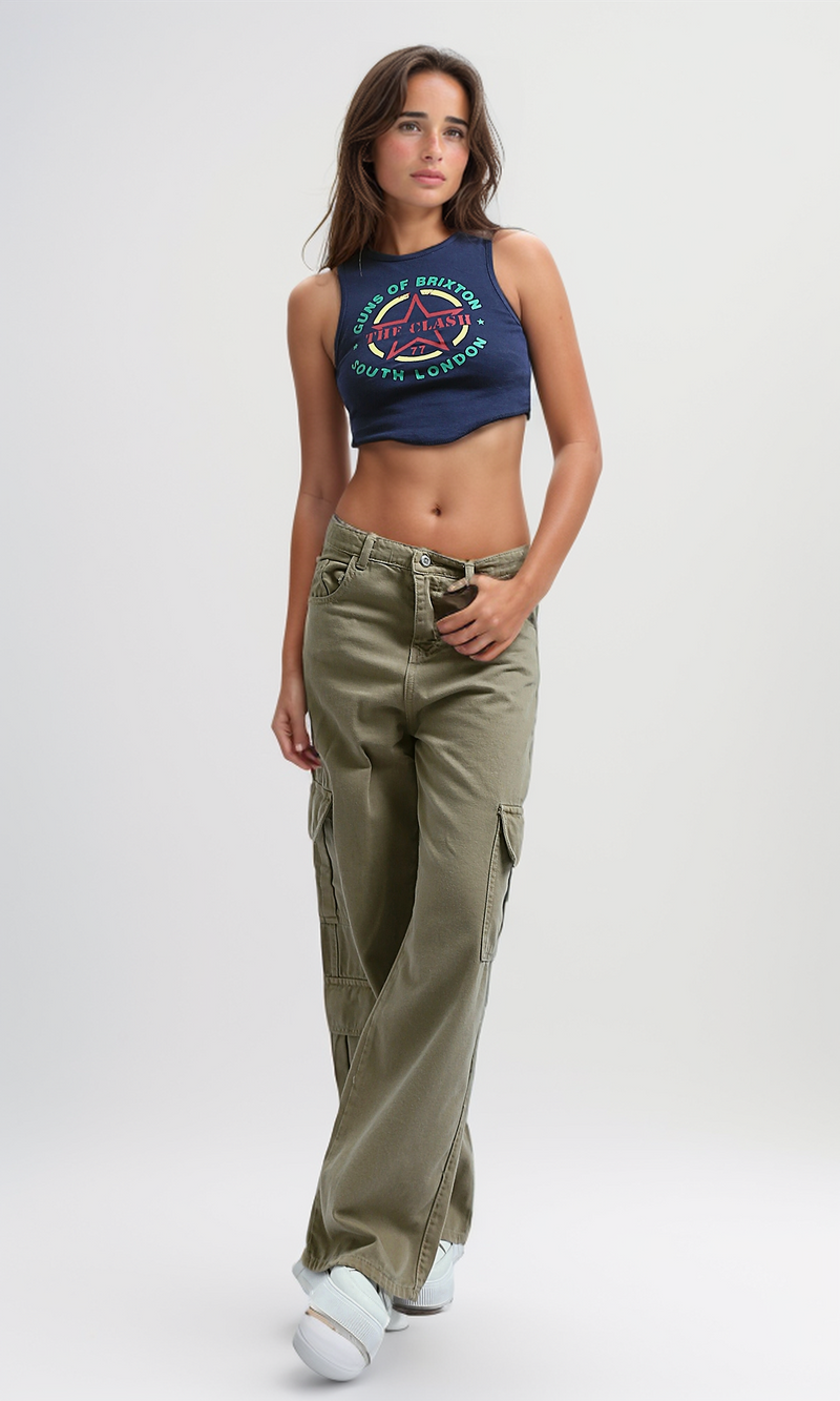 O197599 Sleeveless Regular Fit Navy Blue Tank Top