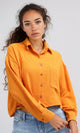 O197607 - Full Buttoned & Long Sleeves Polyester Shirt - Orange