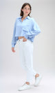 O197608 - Casual Solid Sky Blue Full Buttoned Shirt