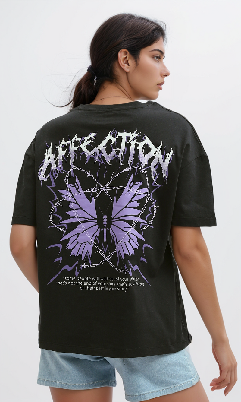 O197609 Printed ''Your Story'' Black Short Sleeve