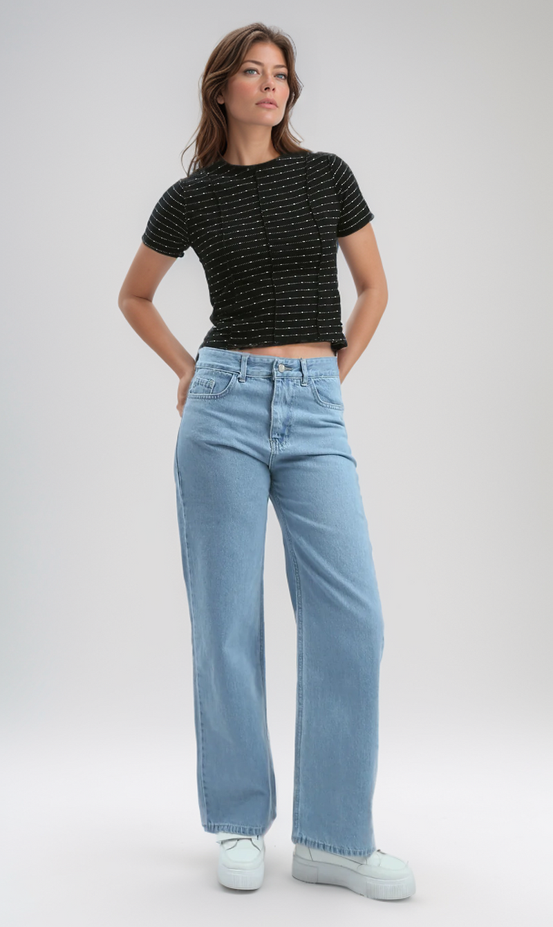 توب قصير أنثوي منقوش