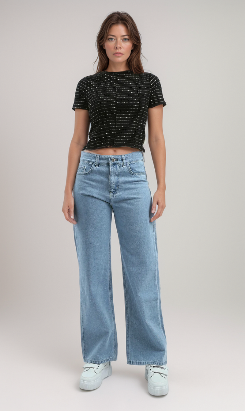 توب قصير أنثوي منقوش