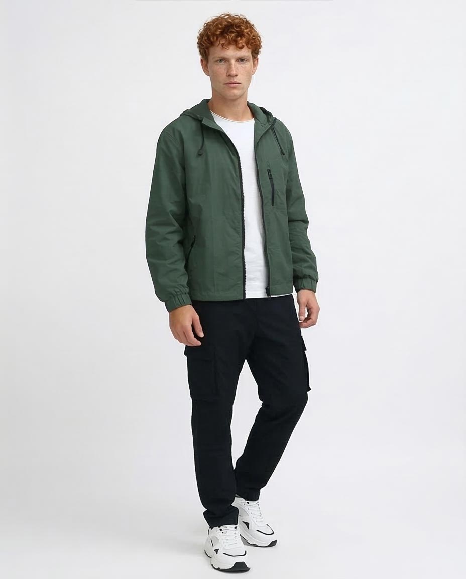 Ravin | Men's Lightweight Hooded Tech Windbreaker – Forest Green - O197938