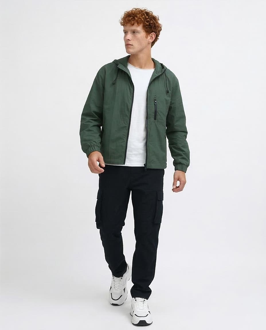 Ravin | Men's Lightweight Hooded Tech Windbreaker – Forest Green - O197938