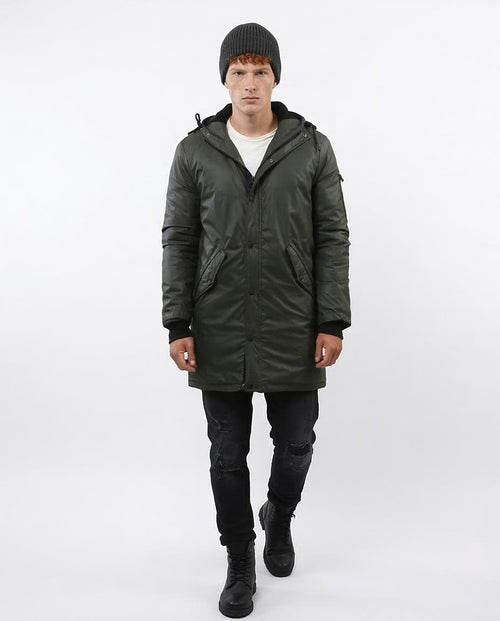Ravin Men's Insulated Longline Hooded Parka – Olive -o197944
