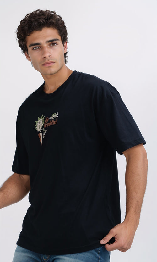 O198033 - Summer Elbow Sleeves Black Cotton Tee