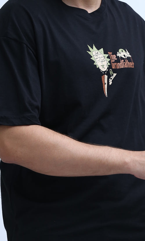 O198033 - Summer Elbow Sleeves Black Cotton Tee