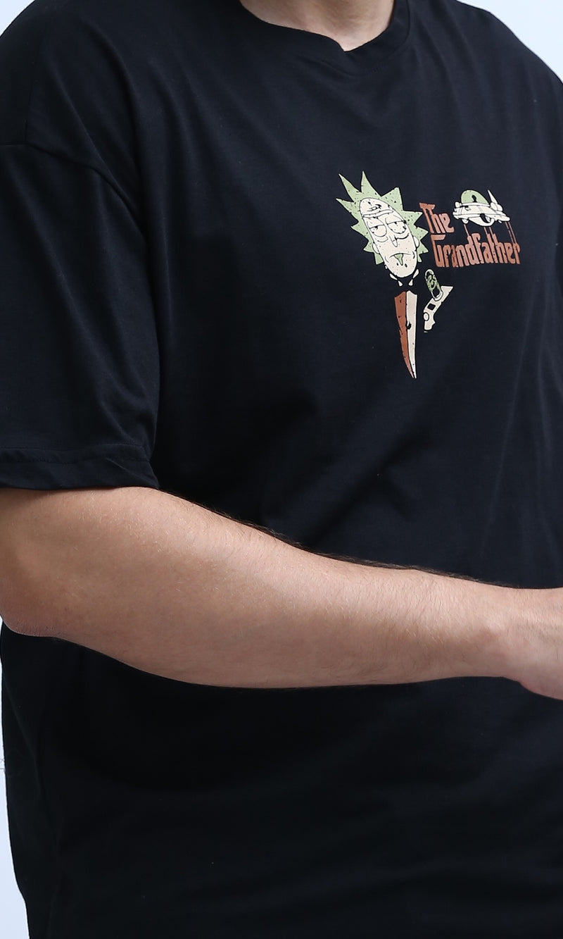 O198033 - Summer Elbow Sleeves Black Cotton Tee