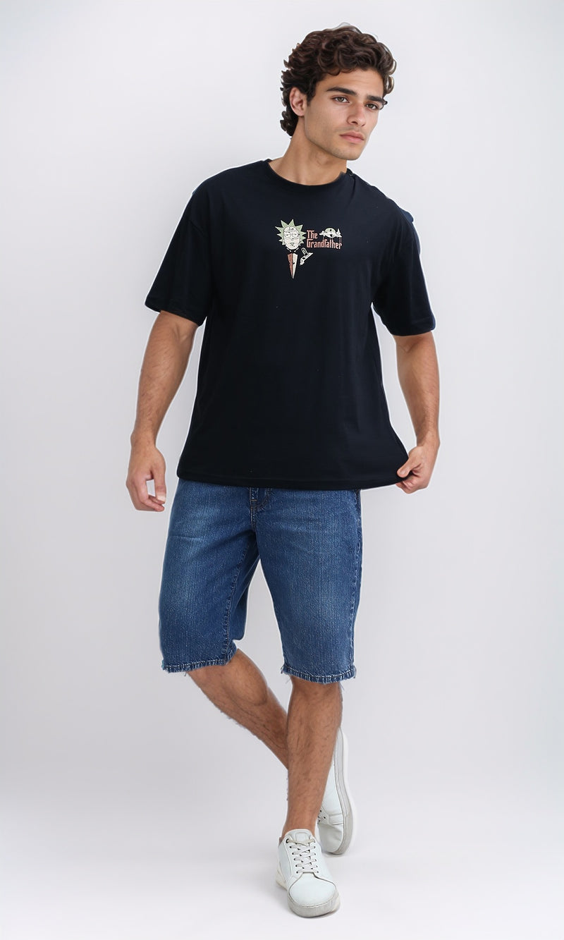 O198033 - Summer Elbow Sleeves Black Cotton Tee