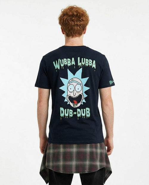 تيشيرت رافين x ريك ومورتي "وابا لوبا داب-داب" بطبعة جرافيك - أسود - O198040